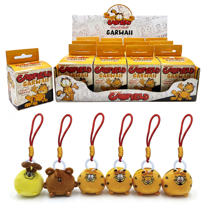 (Mis 0) GARFIELD Garwaii Peluche Portachiavi 8cm c/cordoncino In Blind Box (9x9cm) 6ass…x12…X12